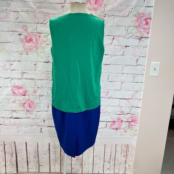 🔥5 for $25 sale🔥 Calvin Klein Drape Floating Top Color Block Overlay Dress - Picture 4 of 8